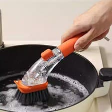 Image of with Soap Dispenser Automatic Liquid Dishwashing Brush for Pots Dishes Bowl