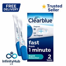 Image of Clearblue Rapid Detection Pregnancy Test 2 Pack|Fast Results 1 Minute | ORIGINAL