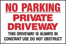 Image of No Parking Private Driveway Sign or Sticker - All Sizes (MISC5)
