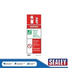Image of Sealey Worksafe� Water Fire Extinguisher Safety Sign Rigid Plastic Pack of 10