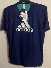Image of Adidas Tango Reversible Mens Football T-shirt Navy/Green UK L BNWT RRP £29.99