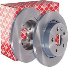 Image of Brake Disc Set Rear 268mm Solid 5 Stud for Vauxhall Opel Astra Mokka | febi