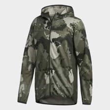 Image of adidas Mens Full Zip Hoodie Aeroready Continent Camo Feather Grey Print NEW