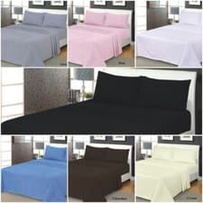 Image of 100% Brushed Cotton Thermal Flannelette Soft Fitted Sheet Extra Deep 32CM