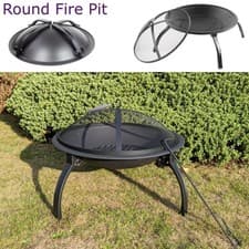 Image of Outdoor Fire Pit Steel Metal Wood Log Grill Burner Camping Garden Patio Heater