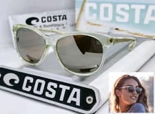 Image of COSTA DEL MAR seafoam crystal/silver mirror SARASOTA polarized 580G sunglasses