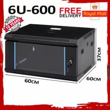Image of 6U 19" Black Data Network Cabinet Wall Server or Switch Comms Rack  600mm Depth