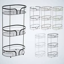 Image of Freestanding Bathroom Floor Caddy with 3 Tier Storage baskets Shelf Shower Dante
