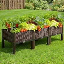 Image of 80/120cm Raised Garden Bed Planter Patio Plant Pot Flower Bed Vegetable Grow Box