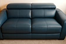 Image of Leather three seater sofa bed