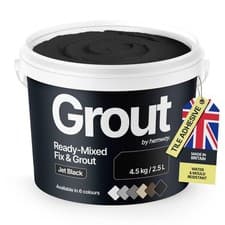 Image of Jet Black Ready Mixed Grout & Fix | Wall & Tile Adhesive 4.5kg / 2.5L | Water...