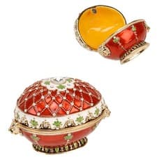 Image of Treasured Trinket Red Egg on a Base Trinket Box WB15113