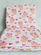 Image of 2 3 4 5 pc bedding set nursery baby 100% cotton for cot bed pink cupcakes girl