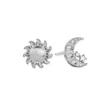 Image of ChloBo Silver Moon And Sun Stud Earrings