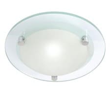 Image of Litecraft Bathroom Ceiling Light IP20 Rated Small Glass Flush Mounted - Frosted