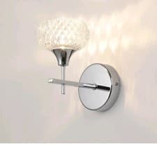 Image of Aria Wall Light, 1 Light G9, IP44, Polished Chrome/Clear Glass