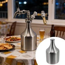 Image of Stainless Steel Beer Growler Keg Sturdy Lightweight, Accessories 2 L Carbonated