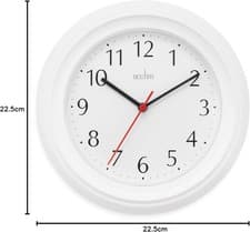 Image of Acctim Wycombe Quartz Kitchen Bedroom Office Round Analogue Wall Clock 21412