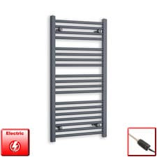 Image of 1000 mm High 500 mm Wide Flat ANTHRACITE Sand Grey Heated Towel Rail Radiator