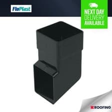 Image of FloPlast Plastic Guttering Square Downpipe Shoe - 65mm - Black - RBS3