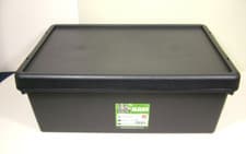 Image of Wham Bam Black Very Strong Plastic Storage Box 36 litre With Lid 100% Recycled