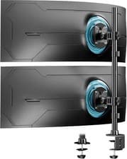 Image of Dual Monitor Arm Mount HEAVY DUTY Extra High 803mm Pole Vertical Stack 17" - 49"