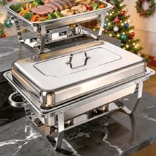 Image of 8 Pack 9L Chafing Dish Buffet Set Stainless Steel Rectangular Food Warmer UK