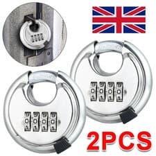 Image of 2x Heavy Duty Combination Padlock for Outdoor Waterproof Disc Padlock with Code4