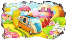 Image of Candy Sweets Cupcakes Land Treats Ice Cream Cakes Wall Smash Wall Sticker Decal