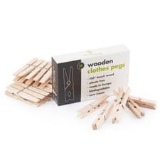 Image of Eco Living Wooden Clothes Pegs - 20 Pack