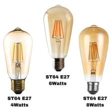 Image of Vintage ST64 LED Filament Edison E27 Dimmable 4/6/8 Watt Warm 2700KLight Bulb