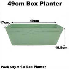 Image of 49cm Box Planter Windowsill Window Box Garden Trough Plant Pot Green Qty = 1
