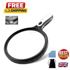 Image of Lightweight 145mm Magnifying Glass - 30X Magnification for Reading & Collecting