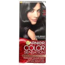 Image of Garnier Color Sensation Permanent Colour Cream 1.0 Ultra Onyx Black