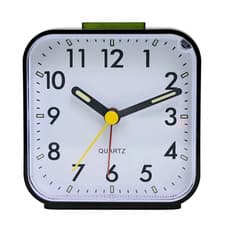Image of Quartz Alarm Clock With Night Light No Tick Snooze Silent Small Bedside Clock UK