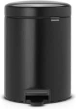 Image of Brabantia 112928 Pedal Bin Newicon with plastic inner Bucket, Matt Black - 5 L