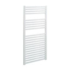 Image of Aura Straight White Bathroom Towel Warmer For Central Heating Small Medium Large