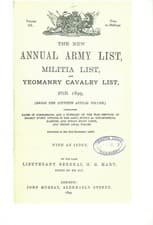 Image of BOER WAR SET 1899-1902/4 VOLS HART'S ANNUAL ARMY LIST/MEMORY STICK/COLONIAL WARS