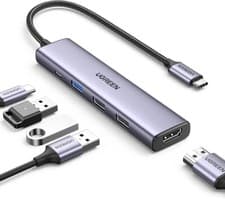 Image of USB C Hub,Multiport Adapter with 100W PD 4k30hz 5in1