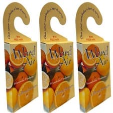 Image of 3 X HANGING WARDROBE FRESHENER CITRUS BLOSSOM FRAGRANCE SCENT + 3 FREE REFILLS