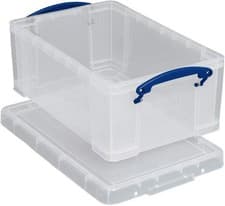Image of Really Useful Storage Box Plastic Lightweight Stackable 5 Litre clear (pack of 3