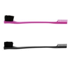 Image of Double Sided Edge Control Hair Brush Comb  2 Pieces Purple/Black