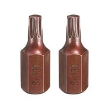 Image of 2pcs T30 Torx Screwdriver Bit with 10mm Hex Shank 30mm Length S2 Steel