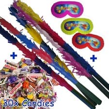 Image of 30 Candies Stick Blindfold Piñata Fillers Buster Smash Party mask favours gift