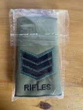 Image of British Military Issue Olive Green The Rifles Regiment Sergeant Rank Slides