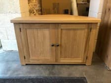 Image of SOLID OAK CORNER TV/ STORAGE CUPBOARD- BESPOKE SIZES & COLOURS AVAILABLE