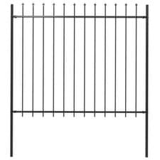 Image of Garden Fence with Spear Top Steel 1.7x1.5 m Black vidaXL