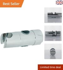 Image of Sleek Chrome Shower Bracket - Universal 19mm Handset Holder with Height Adjust