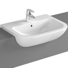 Image of Vitra S20 Semi Recessed Basin 550mm Wide 1 Tap Hole