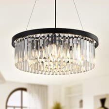 Image of 9*E14 Crystal Chandeliers Modern Chandelier Pendant Ceiling Light for Bedroom